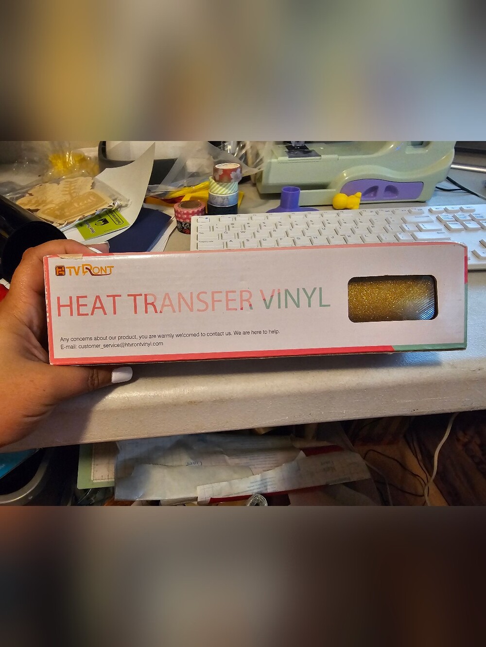 Heat Transfer Vinyl - Gold Glitter Roll